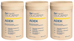 Formeds OLICAPS ADEK Witaminy A D3 E K2 MK-7 w oleju MCT 3x 60 kapsułek Odporność Kości Mięśnie Antyoksydacja  Zestaw