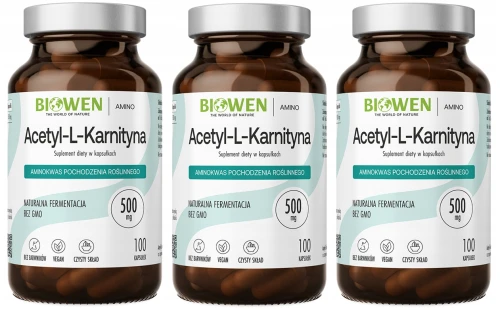 Biowen Acetyl-L-Karnityna 3x 100 Kapsułek – Wsparcie Energii i Koncentracji Zestaw (id: 9092)