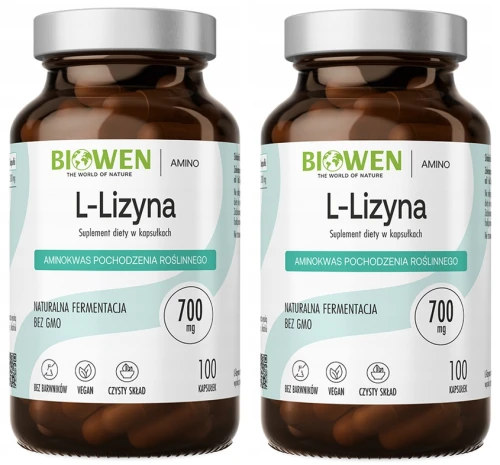 Biowen L-Lizyna 2x 100 Kapsułek – Aminokwas na Odporność i Syntezę Białka Zestaw (id: 9093)