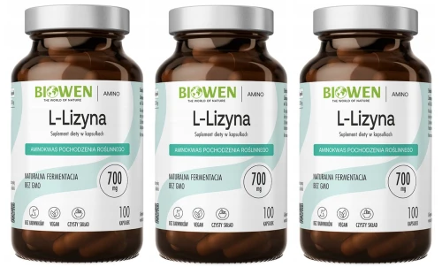 Biowen L-Lizyna 3x 100 Kapsułek – Aminokwas na Odporność i Syntezę Białka Zestaw (id: 9094)