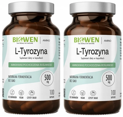 L-tyrozyna - 2x 100 kapsułek Biowen Wysiłek Stres Przemęczenie (id: 9095)