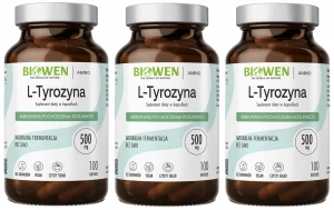 L-tyrozyna - 3x 100 kapsułek Biowen  Wysiłek Stres Przemęczenie