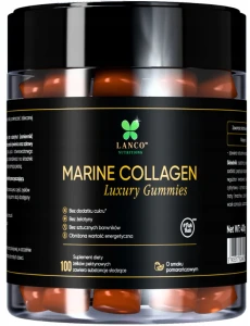 LANCO Marine Collagen Kolagen w żelkach Pomarańcza 100 żelek  na Skórę Stawy Chrząstki