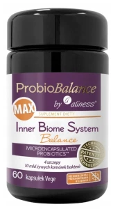 Aliness ProbioBALANCE Inner Biome System Balance MAX 10mld 60 kapsułek VEGE - Układ Pokarmowy Odporność Probiotyk 
