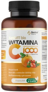 Xenico XeniVIT Bio Witamina C 1000 90 kapsułek Vcaps® - Odporność Układ Nerwowy Naczynia Krwionośne Skóra