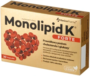 Xenico Monolipid K® Forte 30 kapsułek Vcaps® - Serce Cholesterol Układ Krążenia