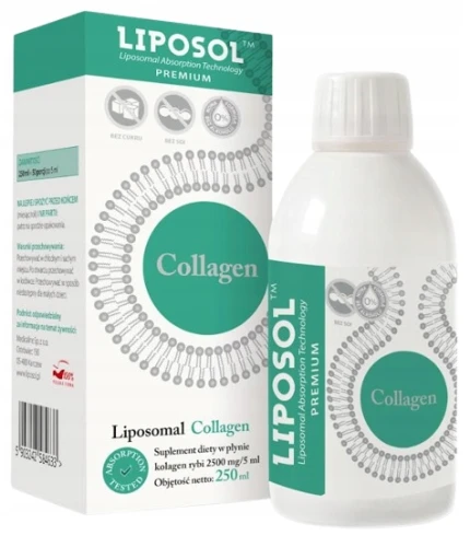 Aliness Liposomal Collagensuplement diety w płynie Liposomalny kolagen rybi 2500 mg/5 ml 250 ml (id: 9130)