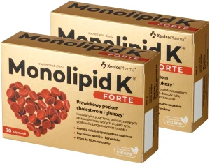Zestaw 2x Xenico Monolipid K® Forte 30 kapsułek Vcaps® - Serce Cholesterol Układ Krążenia