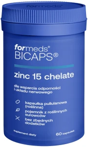 ForMeds BICAPS Zinc 15 Chelate 60 kapsułek - Odporność Układ Nerwowy Skóra Płodność