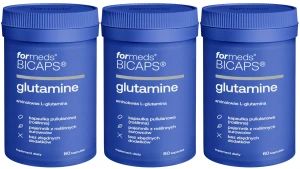 Zestaw 3x ForMeds BICAPS Glutamine 60 kapsułek - Regeneracja Mięśni Odporność Układ Pokarmowy