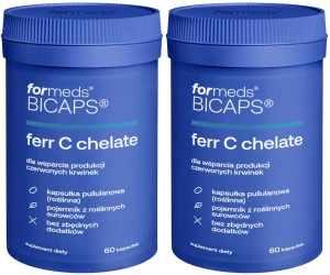 Zestaw 2x ForMeds BICAPS Ferr C Chelate 60 kapsułek - Odporność Zmęczenie Hemoglobina Anemia