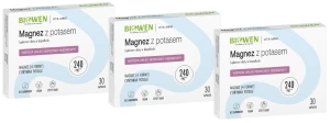 Zestaw 3x - Magnez z3 x Biowen Magnez z Potasem BLISTRY 30 kapsułek – Magnez Potas Mięśnie potasem BLISTRY 30 kapsułek, Biowen