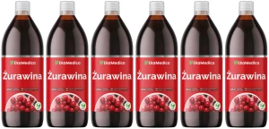 Zestaw 6x EkaMedica Żurawina 1L - Odporność Układ Moczowy Wchłanianie Żelaza