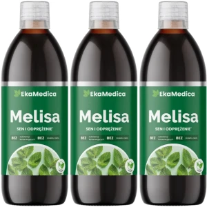 Zestaw 3x EkaMedica Melisa 0,5L - Sen Odprężenie Zdrowie Psychiczne Krążenie