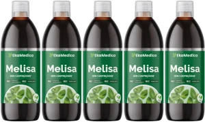 Zestaw 5x EkaMedica Melisa 0,5L - Sen Odprężenie Zdrowie Psychiczne Krążenie