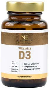 Noble Health Premium Wellness Witamina D3 2000 j.m. 60 kapsułek - Odporność Mięśnie Kości Stawy