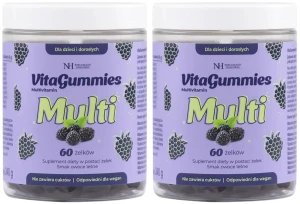 Zestaw 2x Noble Health VitaGummies Multivitamin 60 żelek - Owoce Leśne Odporność Wzrok Antyoksydant