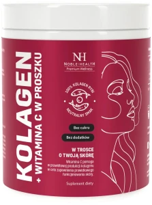 Noble Health Kolagen + Witamina C Proszek 100g - Nawilżenie Zdrowy Wygląd