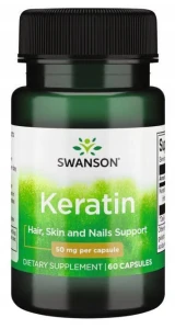 Swanson Keratin - Keratyna 60 kapsułek na Stawy Skórę Włosy i Paznokcie