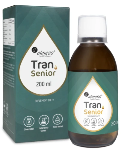 Tran (olej z dorsza) SENIOR + D3 4000 IU, 200 ml, Aliness