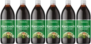 Zestaw 6x EkaMedica Karczoch 1L - Kontrola Wagi Wątroba Poziom Lipidów