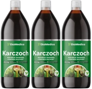 3 x EkaMedica Karczoch 1L - Kontrola Wagi Wątroba Poziom Lipidów