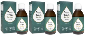 Aliness Tran Senior + D3 4000 IU – Wsparcie Organizmu Seniora w płynnej formie 200 ml - 3 sztuki - łącznie 600 ml