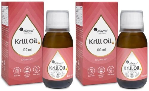 Aliness Krill Oil Omega 3 z Astaksantyną 100 ml Olej z kryla antarktycznego klasy premium - 2 sztuki - łącznie 200 ml (id: 9183)