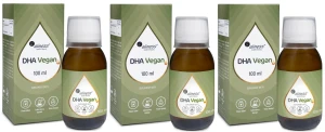Aliness Vegan Omega 3 DHA w płynnej formie - 100 ml Roślinne DHA z mikroalg - 3 sztuki - łącznie 300 ml