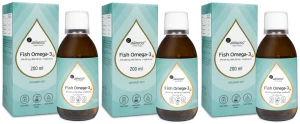 Aliness Fish Omega 3 Trójglicerydy 18/12 200 ml Płynne Omega-3 Klasy Premium - 3 sztuki - łącznie 600 ml