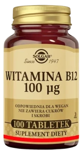 Solgar Witamina B12 100 μg 100 tabletek - Układ Nerwowy Funkcje Psychologiczne Nastrój