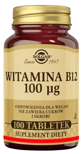 Solgar Witamina B12 100 μg 100 tabletek - Układ Nerwowy Funkcje Psychologiczne Nastrój