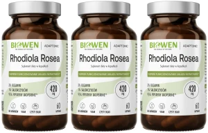 Zestaw 3x Biowen Rhodiola Rosea - Różeniec Górski 60 kapsułek – Energia Stres Koncentracja
