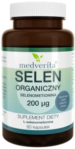 Medverita Selen Organiczny L-Selenometionina 200µg 60 kapsułek - Odporność Włosy Paznokcie Tarczyca