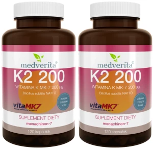 Zestaw 2x Medverita Witamina K2 MK-7 200 µg 120 kapsułek - Naczynia Krwionośne Serce Krążenie