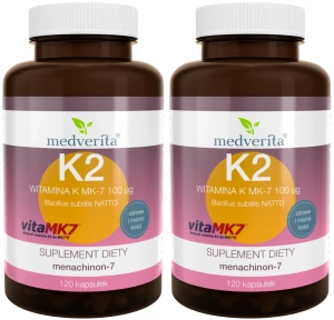 Zestaw 2x Medverita Witamina K2 MK-7 (menachinon-7) 100 µg 120 kapsułek - Układ Krążenia Serce