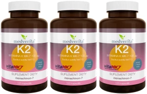 Zestaw 3x Medverita Witamina K2 MK-7 (menachinon-7) 100 µg 120 kapsułek - Układ Krążenia Serce