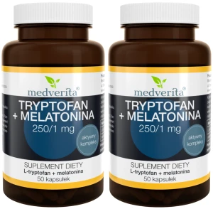 Zestaw 2x Medverita Tryptofan + Melatonina 250/1mg 50 kapsułek - Sen Regeneracja Układ Nerwowy