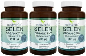 3 x Medverita Selen Organiczny L-Selenometionina 200µg 60 kapsułek - Odporność Włosy Paznokcie Tarczyca
