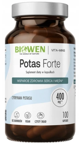Biowen Potas Forte 100 kapsułek - Ciśnienie Krwi Układ Nerwowy Mięśnie (id: 4597)