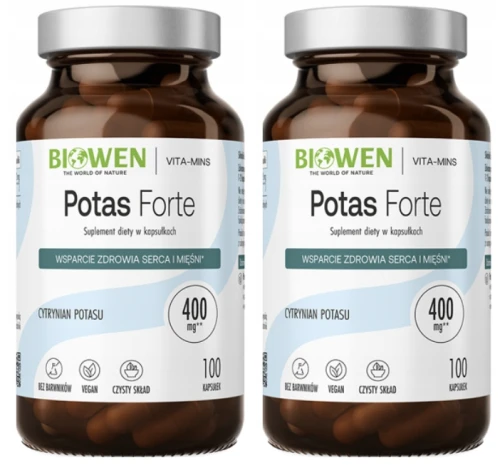 2 x Biowen Potas Forte 100 kapsułek – Potas Elektrolity Ciśnienie (id: 8211)