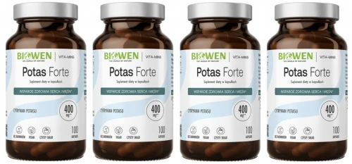 4 x Biowen Potas Forte 100 kapsułek – Potas Elektrolity Ciśnienie (id: 8213)