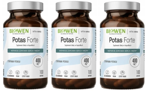 3 x Biowen Potas Forte 100 kapsułek – Potas Elektrolity Ciśnienie (id: 8212)