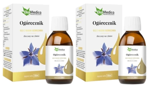 EkaMedica Olej z ogórecznika - 2 sztuki - łącznie 200 ml Zaczerwienienia Naczynka Skóra (id: 9255)