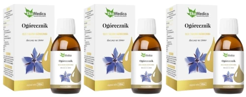 EkaMedica Olej z ogórecznika - 3 sztuki - łącznie 300 ml Zaczerwienienia Naczynka Skóra (id: 9257)