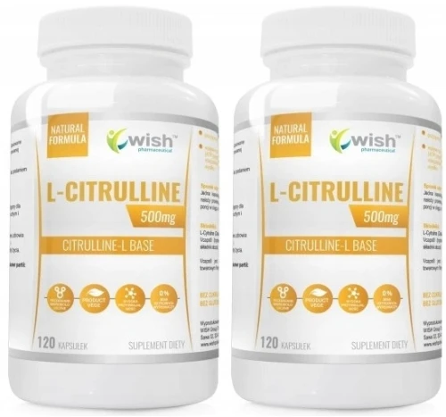 Wish L-cytrulina - 2 sztuki - łącznie 240 kapsułek Mięśnie Regeneracja Budowa mięśni (1) (id: 9260)