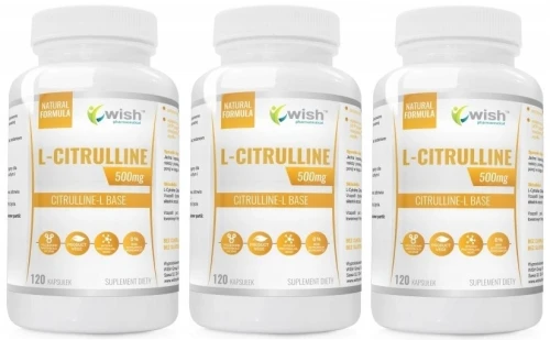 Wish L-cytrulina - 3 sztuki - łącznie 360 kapsułek Mięśnie Regeneracja Budowa mięśni (id: 9261)
