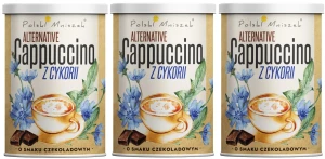 3 x Polski Mniszek Cappuccino z Cykorii o smaku czekoladowym 150 g - Bezkofeinowe Pyszny Delikatny Smak
