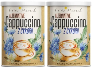 Zestaw 2x Polski Mniszek Cappuccino z Cykorii o smaku waniliowym 150 g - Bezkofeinowe Pyszny Delikatny Smak