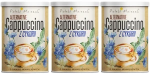 3 x Polski Mniszek Cappuccino z Cykorii o smaku waniliowym 150 g - Bezkofeinowe Pyszny Delikatny Smak